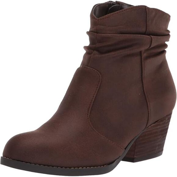 NEW Bella Vita Women's Brown Side Zip Block Stacked Heel Ankle Boots Size 6 - Picture 1 of 11
